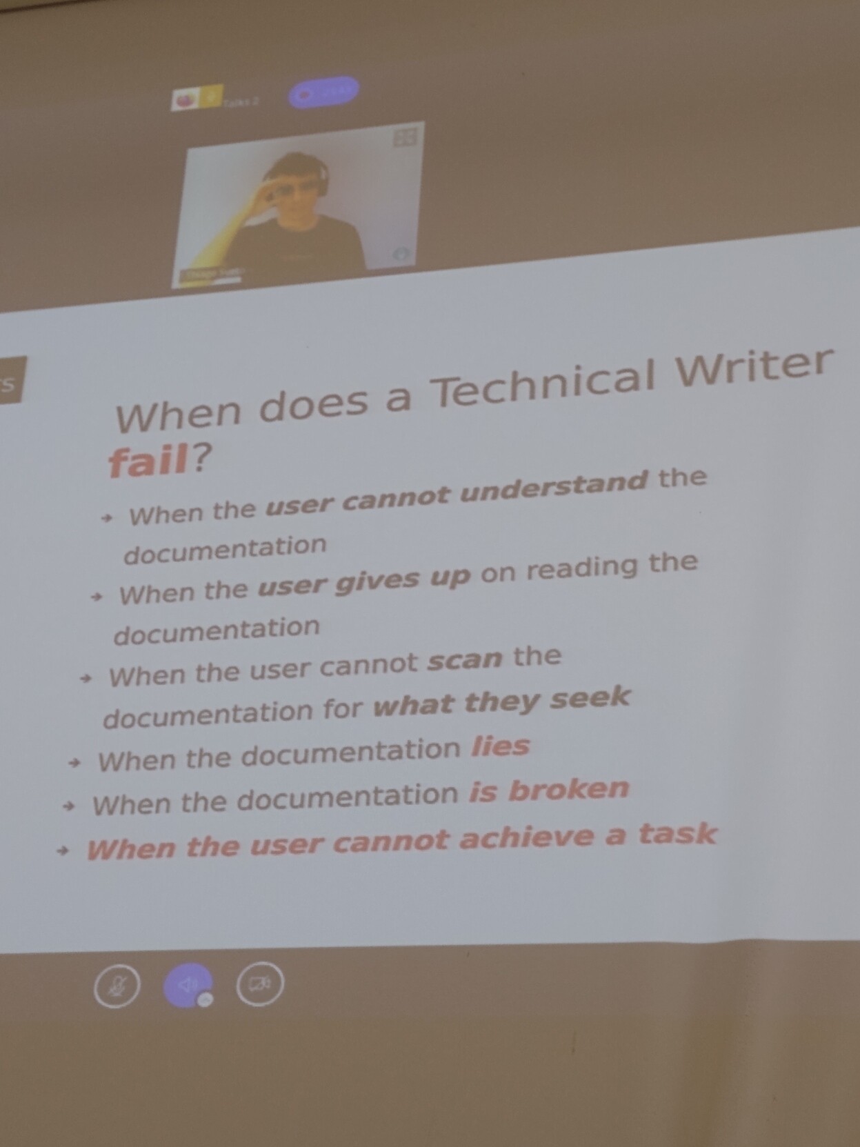 Tech-writer failures